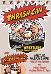 wrestling trash can Thrash Can & Thrash Can Lid, Wrestlemania, Wrestlecon, wrestling toy, trash can, wrestling cooler, clothing hamper