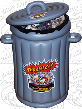 Thrash Can, wrestling trash can, inflatable trash can, wrestling toys, novelty trash can